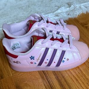 Adidas Kids Pink and Red Mulan Disney Sneakers - worn once